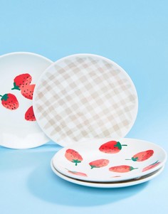 Набор из 4 акриловых тарелок с принтом Kate Spade - Мульти