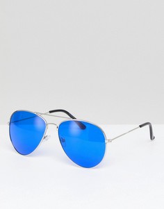 Солнцезащитные очки-авиаторы с цветными стеклами 7X - Синий