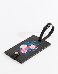 Черная багажная бирка с цветочным принтом Typo - Мульти