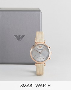 Гибридные смарт-часы с телесным кожаным ремешком Emporio Armani Connected ART3020 - Бежевый
