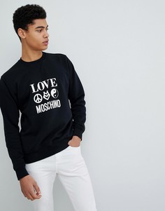 Свитер с прорезиненным логотипом Love Moschino - Черный