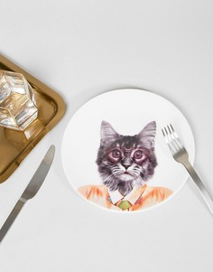 Тарелка с принтом кота Mustard - Мульти