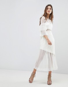 Платье миди с рукавами клеш Three Floor - Белый