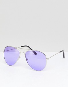 Солнцезащитные очки-авиаторы с цветными стеклами 7X - Фиолетовый