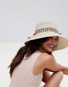 Соломенная шляпа с кисточками Liquorish Summer - Кремовый