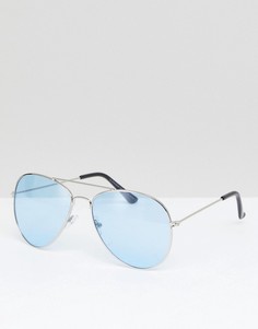 Солнцезащитные очки-авиаторы с цветными стеклами 7X - Синий