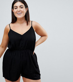 Ромпер на пуговицах ASOS DESIGN Curve - Черный