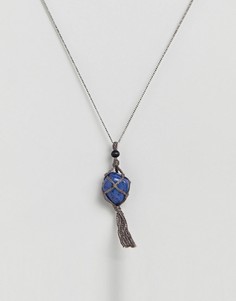 Серебристое ожерелье с синим камнем Classics 77 - Серебряный