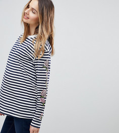 Лонгслив в полоску с вышивкой роз ASOS DESIGN Maternity - Мульти