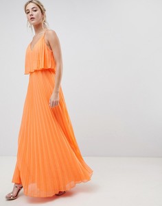 Плиссированное платье макси с укороченным топом ASOS DESIGN - Оранжевый