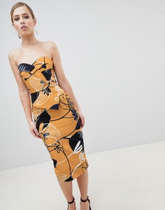 Платье-бандо миди с разноцветным принтом Lavish Alice - Мульти