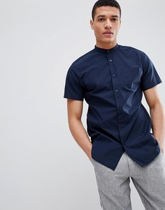 Рубашка с короткими рукавами и воротником на пуговицах Selected Homme - Темно-синий