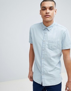 Джинсовая рубашка с короткими рукавами Selected Homme - Синий