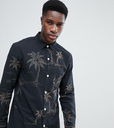 Oversize-рубашка с пальмовым принтом Noak - Черный
