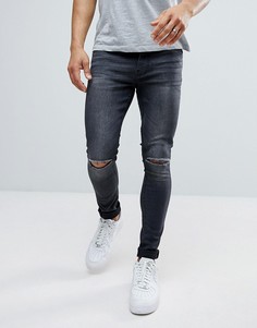 Рваные супероблегающие джинсы Ringspun - Серый