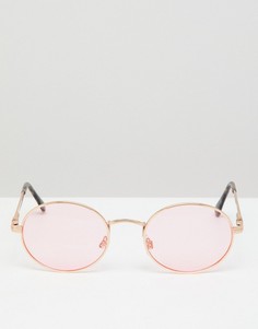 Тонированные солнцезащитные очки в овальной оправе River Island - Розовый