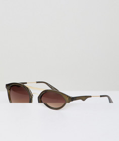 Круглые солнцезащитные очки оливкового цвета AJ Morgan - Зеленый