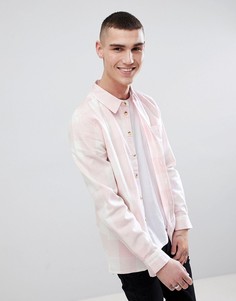 Хлопковая рубашка с длинными рукавами в клетку Another Influence - Розовый