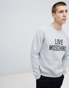 Свитер с тисненым логотипом Love Moschino - Серый
