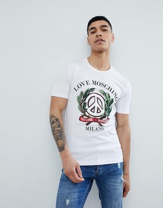 Футболка с надписью Milano Love Moschino - Белый