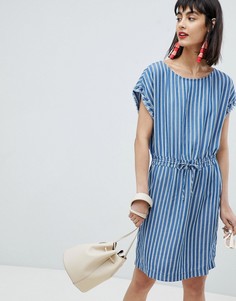 Джинсовое платье-туника в полоску Esprit - Мульти