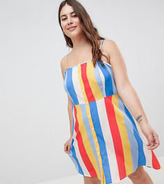 Сарафан в полоску на пуговицах Influence Plus - Мульти