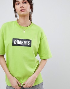 Оверсайз футболка с логотипом Charms - Зеленый Charm`S