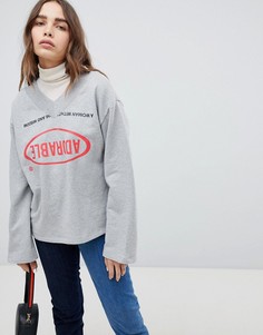 Лонгслив с принтом STYLENANDA - Серый