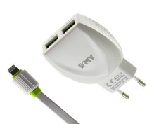 Зарядное устройство EMY MY-221 2xUSB 8-pin 2400mA White