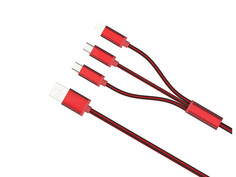Аксессуар EMY USB - microUSB / Lightning 8pin MY-447 Red