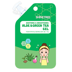 Гель для лица SHINETREE успокаивающий с экстрактом алоэ и зеленого чая 12 мл