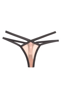 Черно-бежевые трусы стринги Joan Agent Provocateur