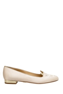 Атласные балетки Kitty Flats Charlotte Olympia