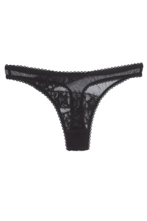 Черные трусы стринги с кружевными вставками Angelica Agent Provocateur