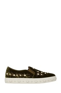 Бархатные слипоны Cosmic Pearl Slip-on Aquazzura