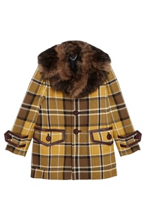 Пальто из шерсти с меховым воротником Marc Jacobs