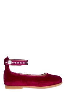 Бархатные балетки Alix Ballet Baby Aquazzura Children