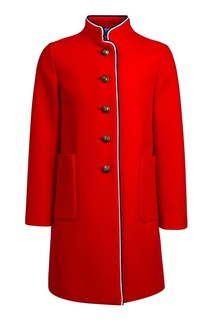 Однобортное красное пальто Gucci Children