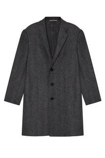 Серое шерстяное пальто Canali