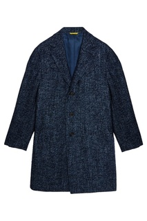 Синее шерстяное пальто Canali