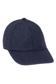 Синяя меланжевая шерстяная кепка Canali
