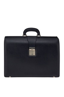 Синий кожаный портфель Canali