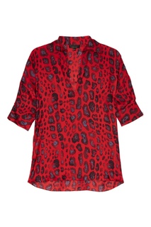 Красная блузка из шелка Adolfo Dominguez