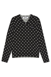 Шерстяной пуловер в горох черный Comme Des Garcons Play