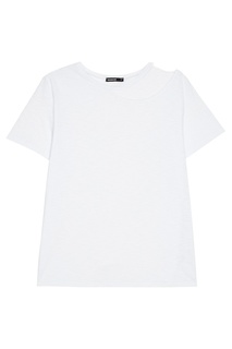 Белая футболка с разрезом на плече Manouk