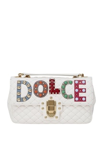 Белая кожаная сумка Lucia Dolce & Gabbana