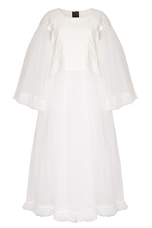 Белое платье из жаккарда с фатином Ivka