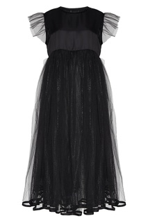 Черное платье из шелка с фатином Ivka