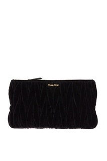 Черная сумка из бархата Miu Mega