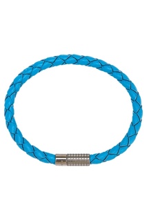 Голубой кожаный браслет Canali